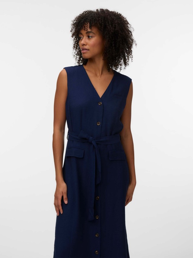 Vestido Midi com Cinto