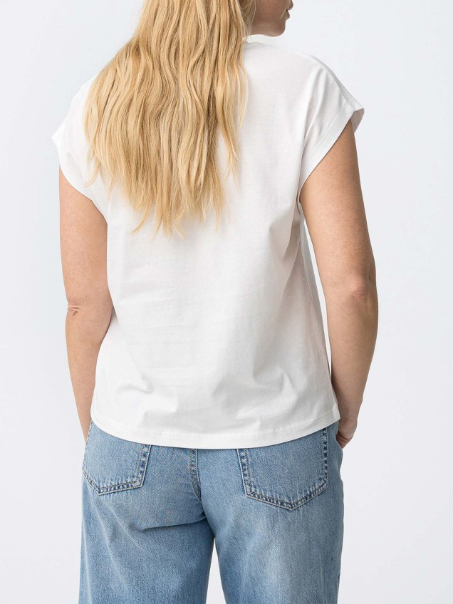 T-shirt com Decote em V