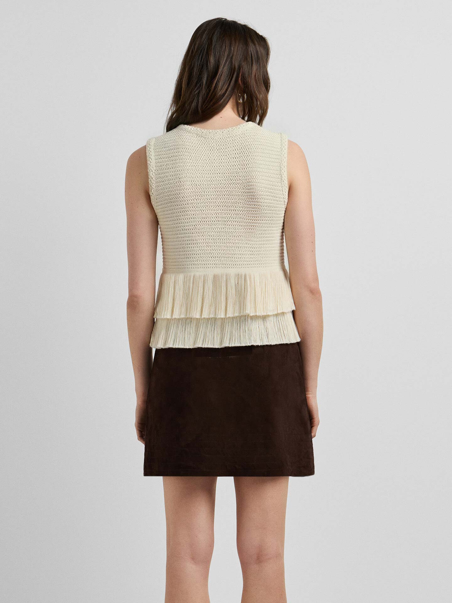 Colete de Crochet com Franjas