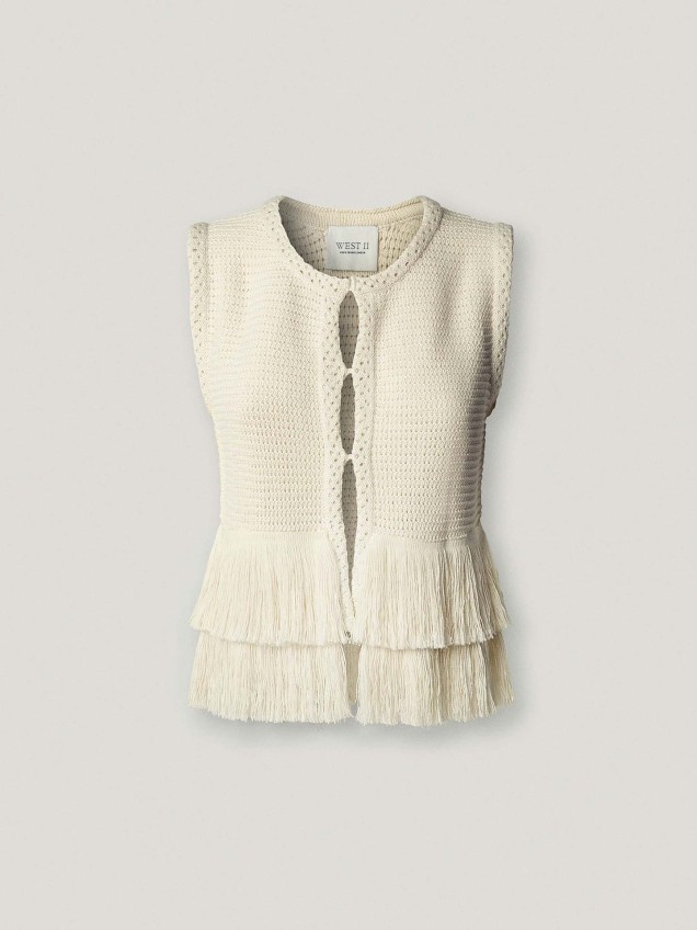 Colete de Crochet com Franjas