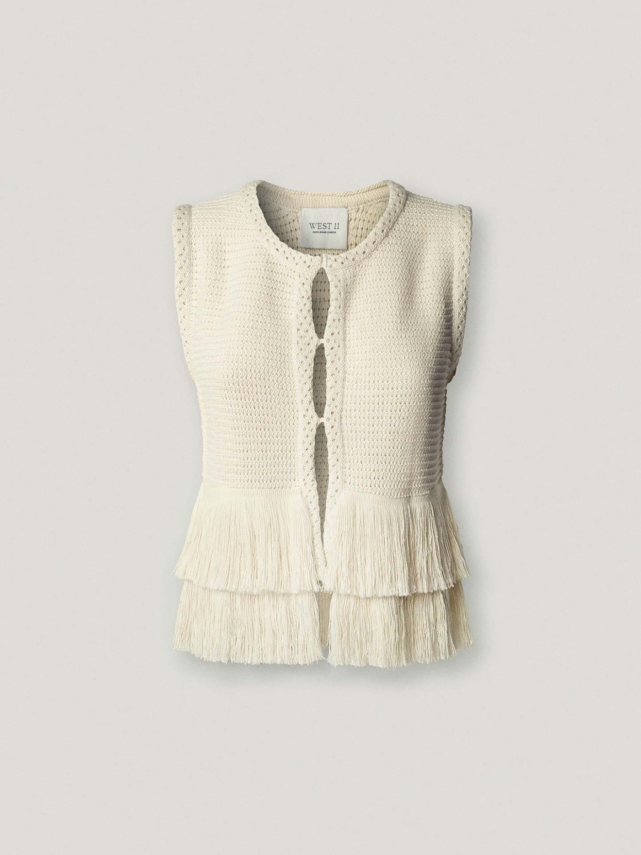 Colete de Crochet com Franjas