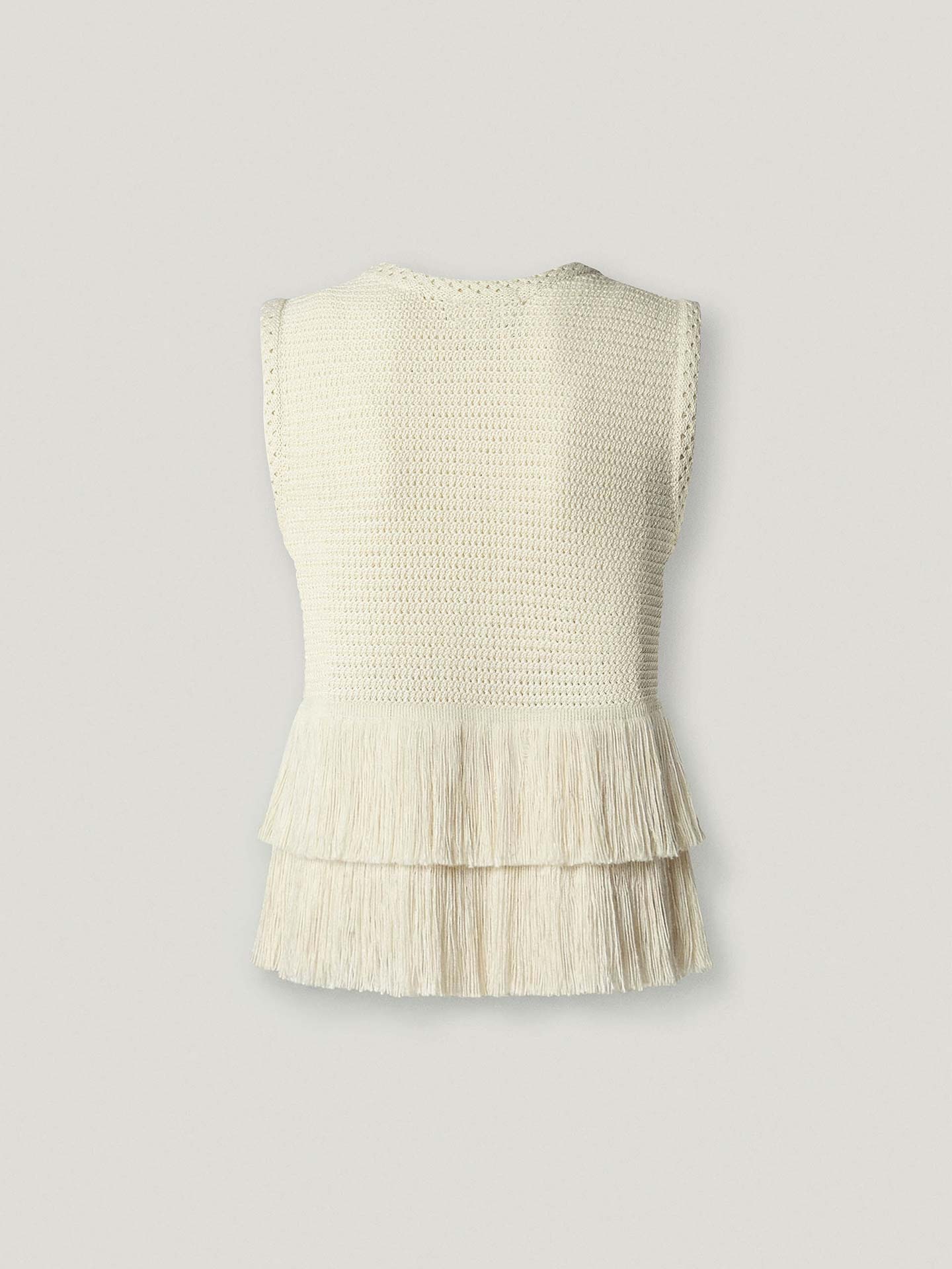 Colete de Crochet com Franjas