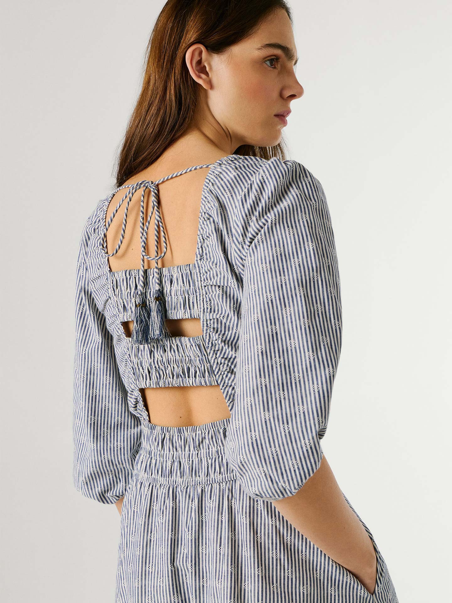 Vestido Comprido às Riscas