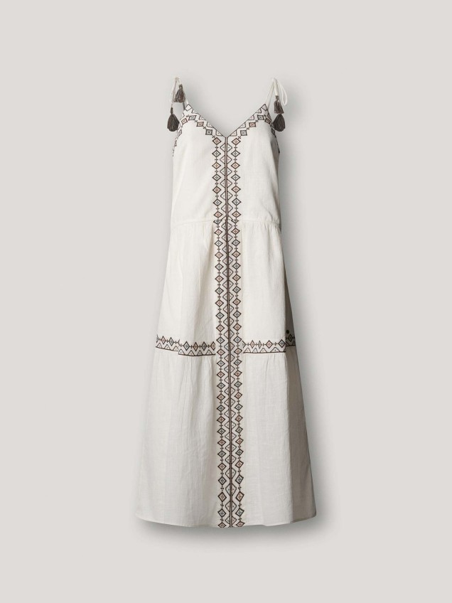 Vestido Comprido com Bordados