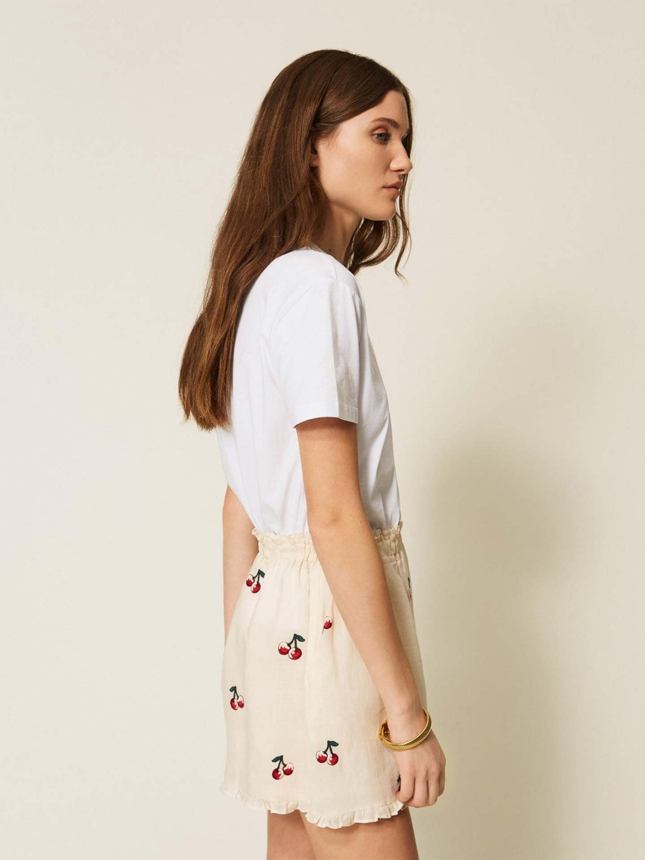 T-Shirt com Gola Redonda