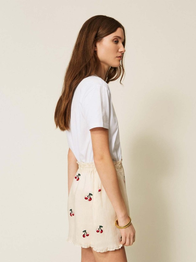 T-Shirt com Gola Redonda