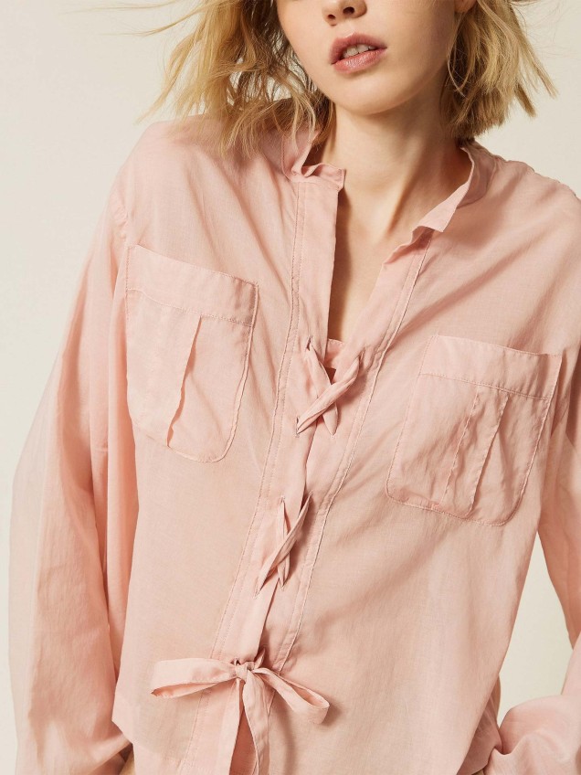 Camisa de Musselina com Atilhos