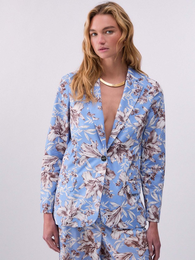 Blazer com Padrão Floral