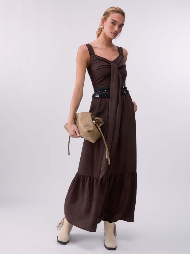 Vestido Comprido com Laço nas Costas