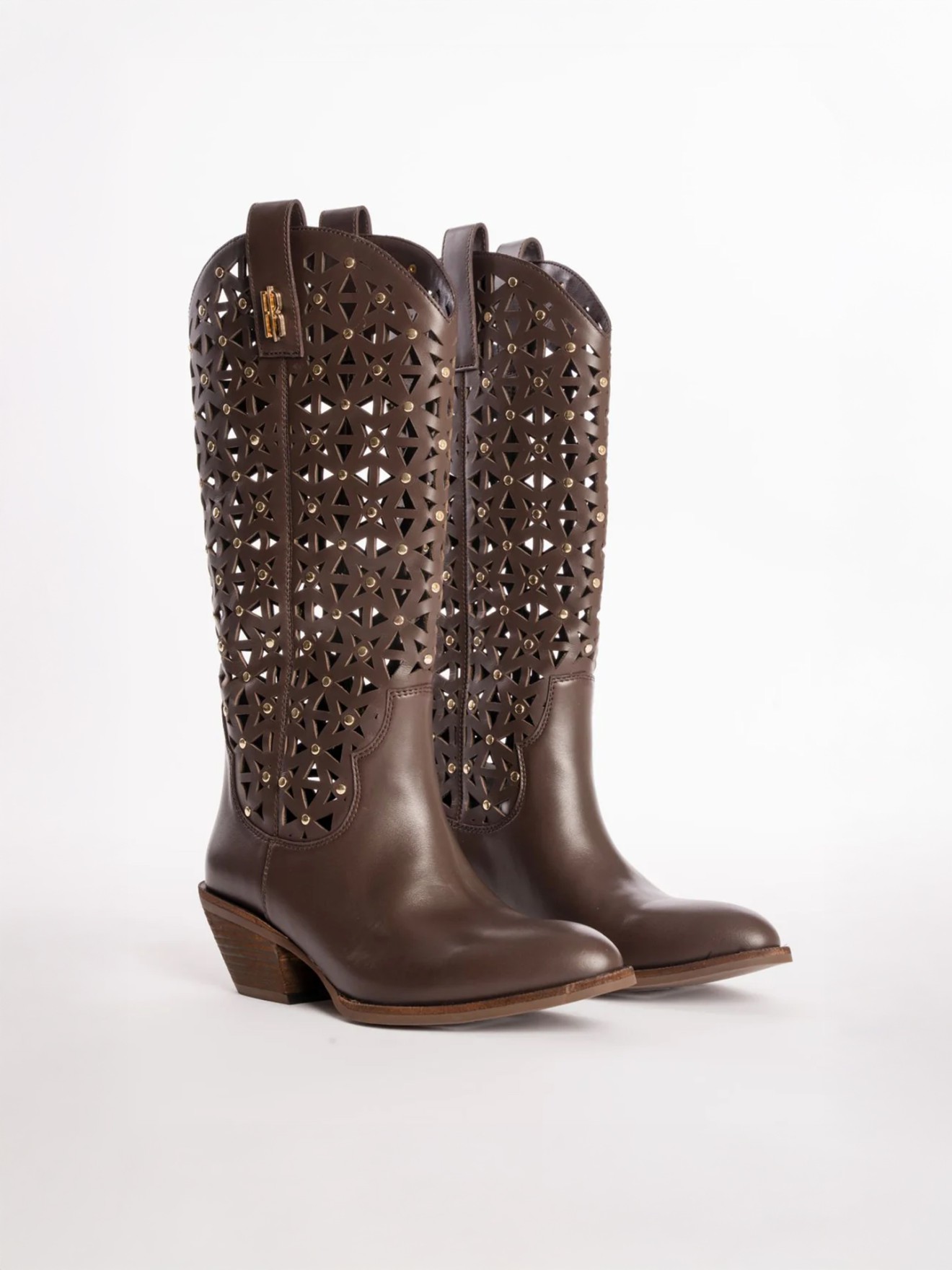 Botas Texanas de Cano Alto com Padrão Recortado