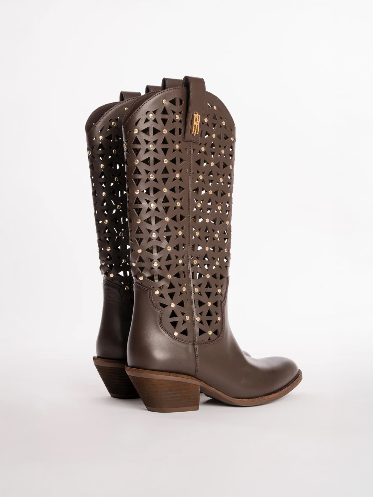 Botas Texanas de Cano Alto com Padrão Recortado