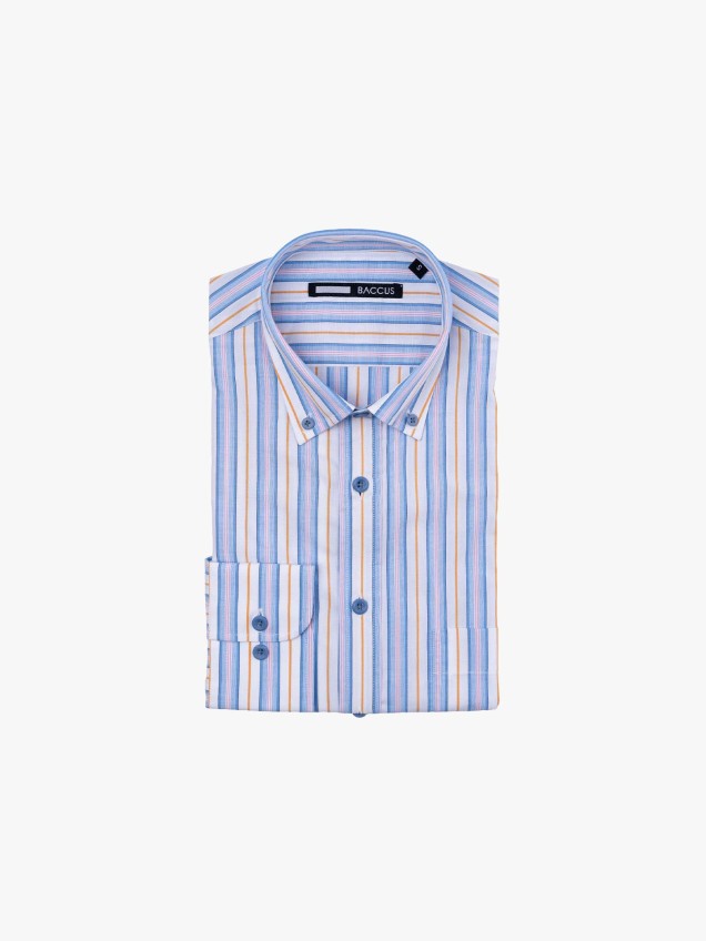 Camisa �s Riscas Regular Fit