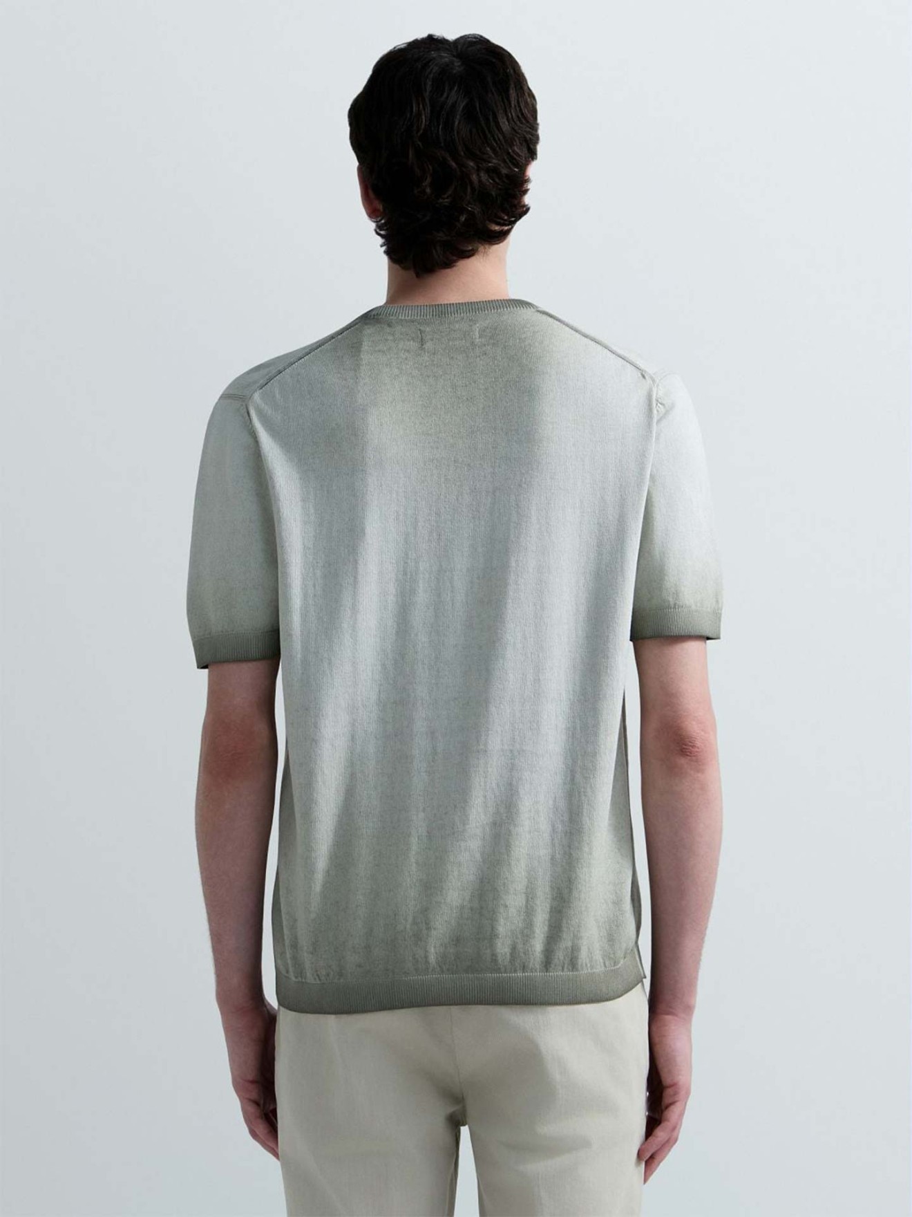 T-shirt de Malha com Efeito Degrad�