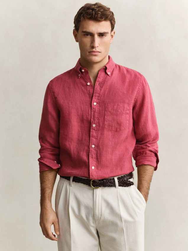 Camisa de Linho com  Corte Regular