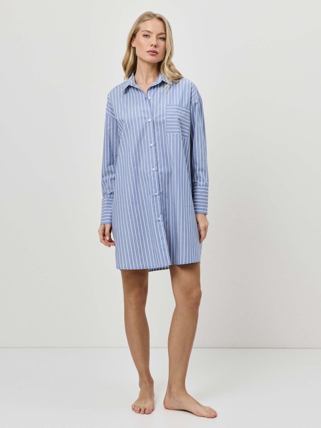 Camisa de Dormir às Riscas