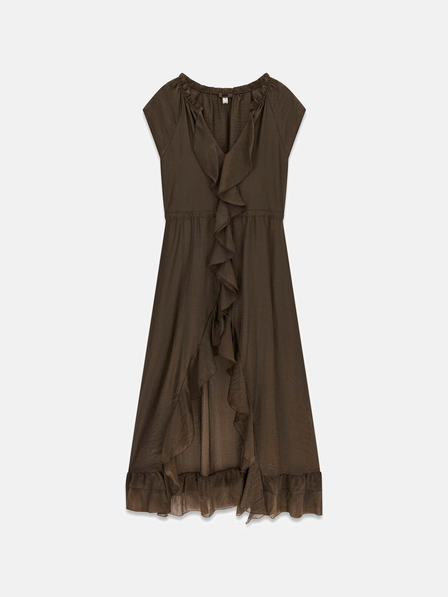 Vestido Franzido com Folhos