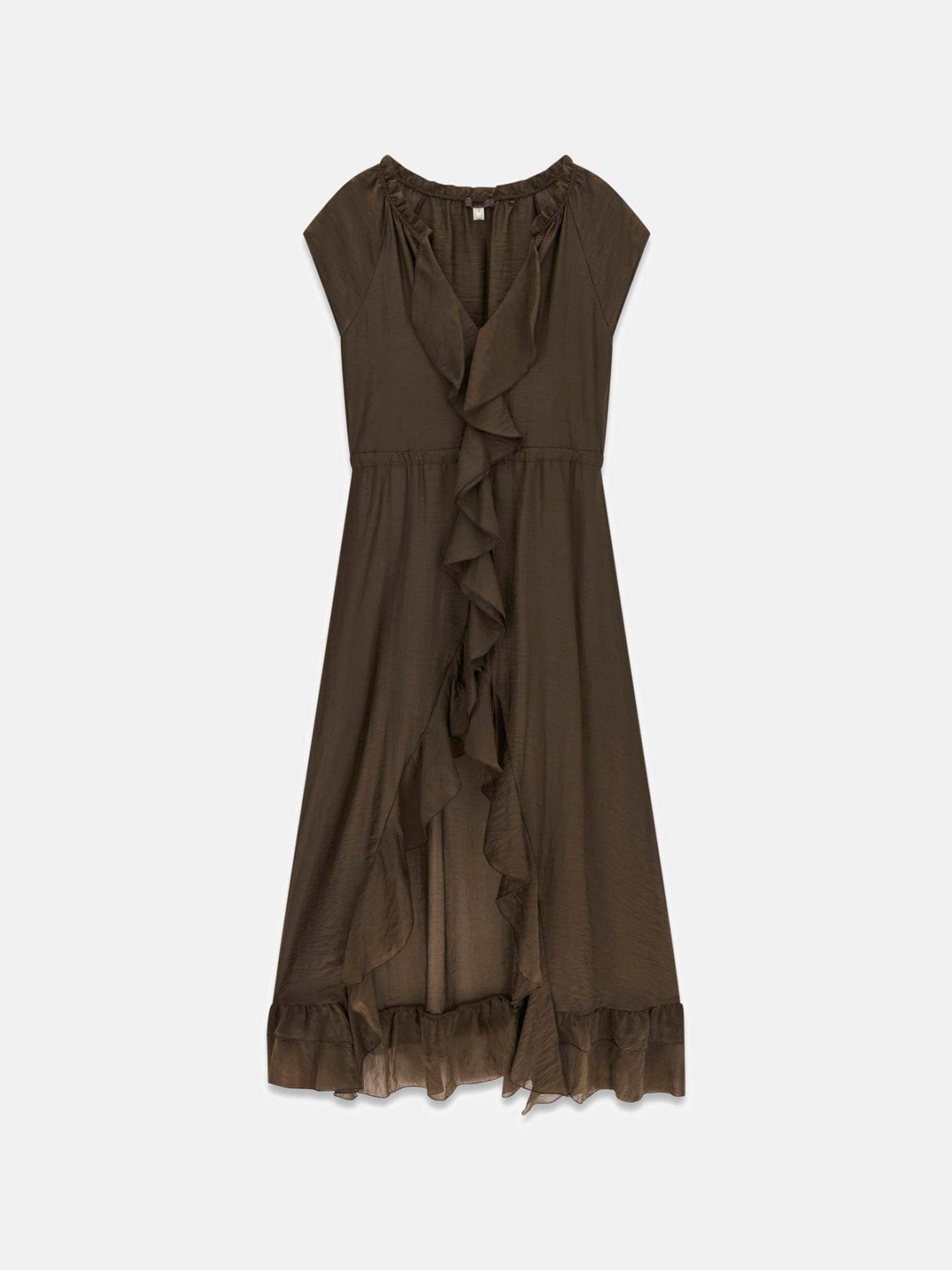 Vestido Franzido com Folhos