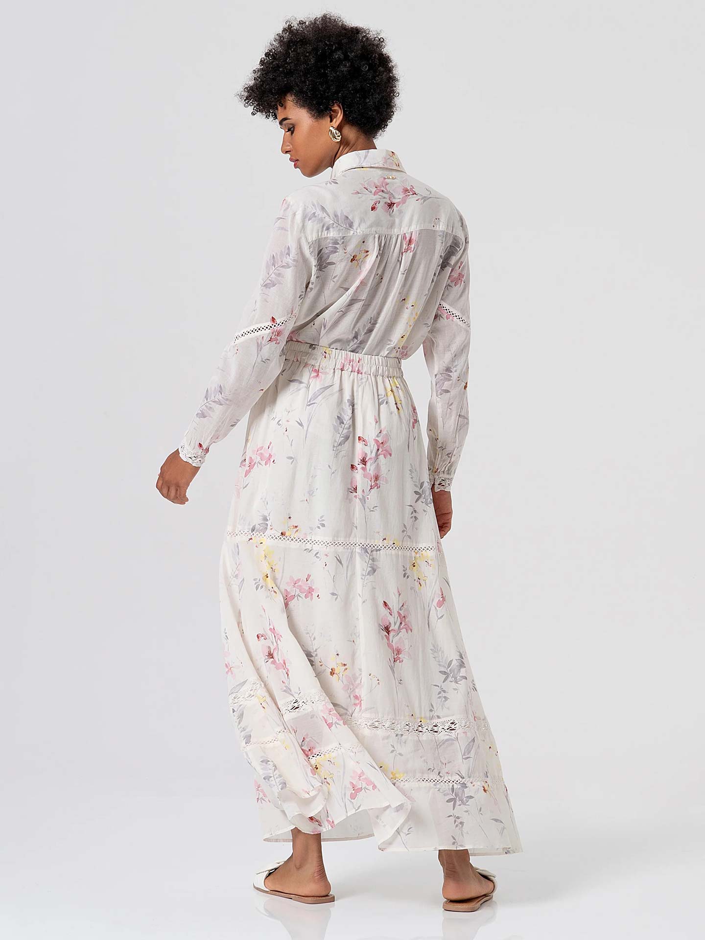 Saia Comprida com Padrão Floral