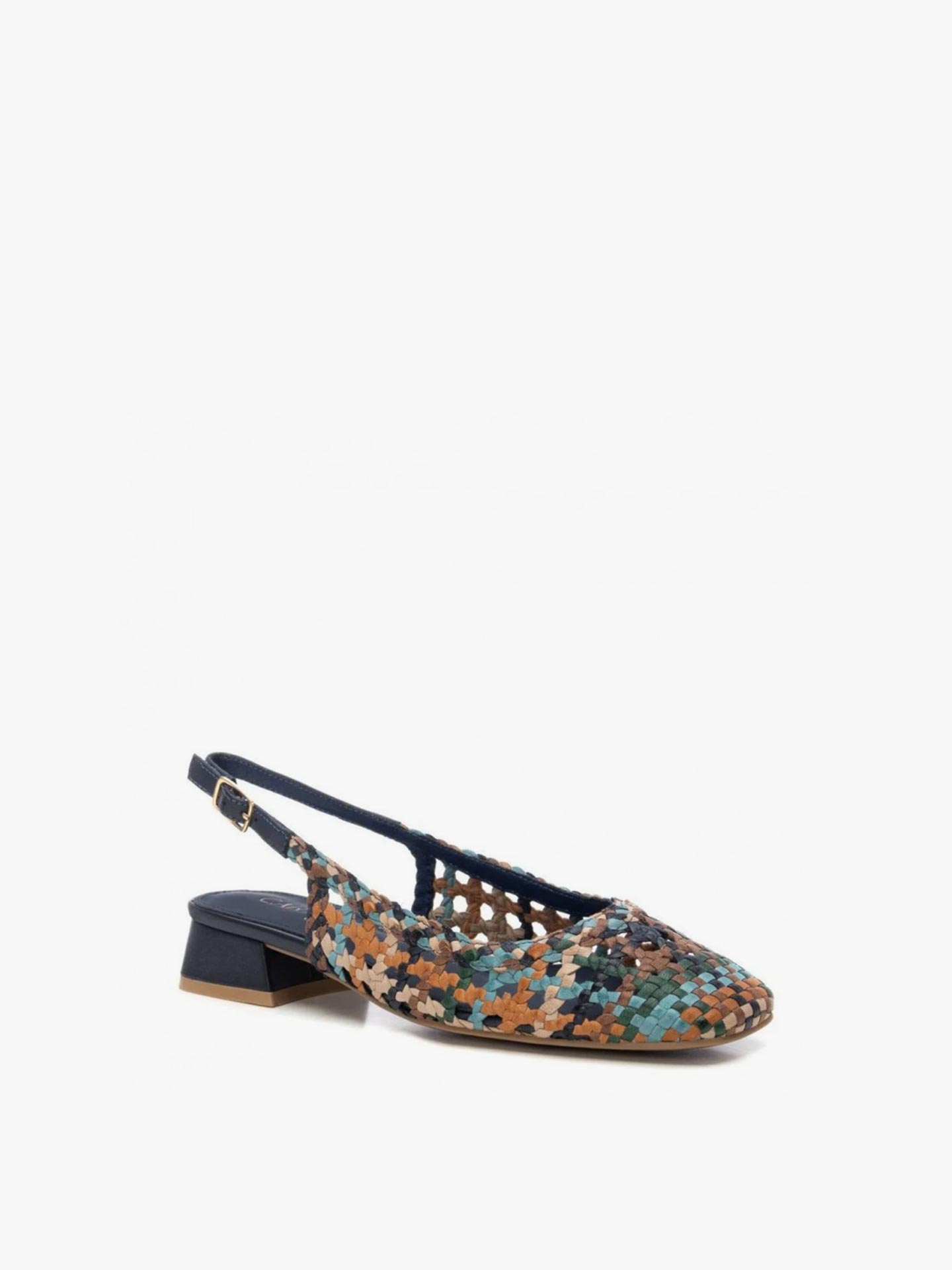 Sapatos Slingback Pele Entrelaçada