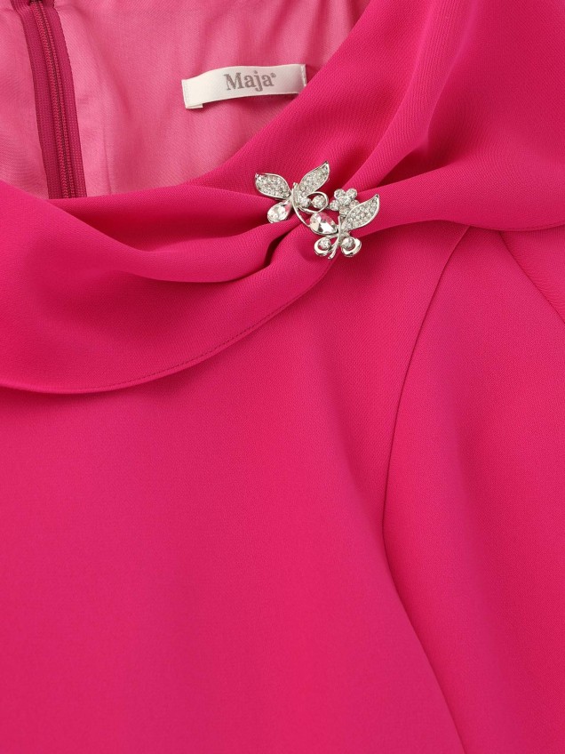 Vestido de Cerimónia com Gola Drapeada
