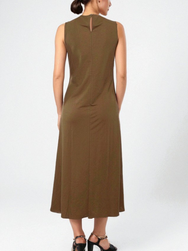 Vestido Midi com Decote em V