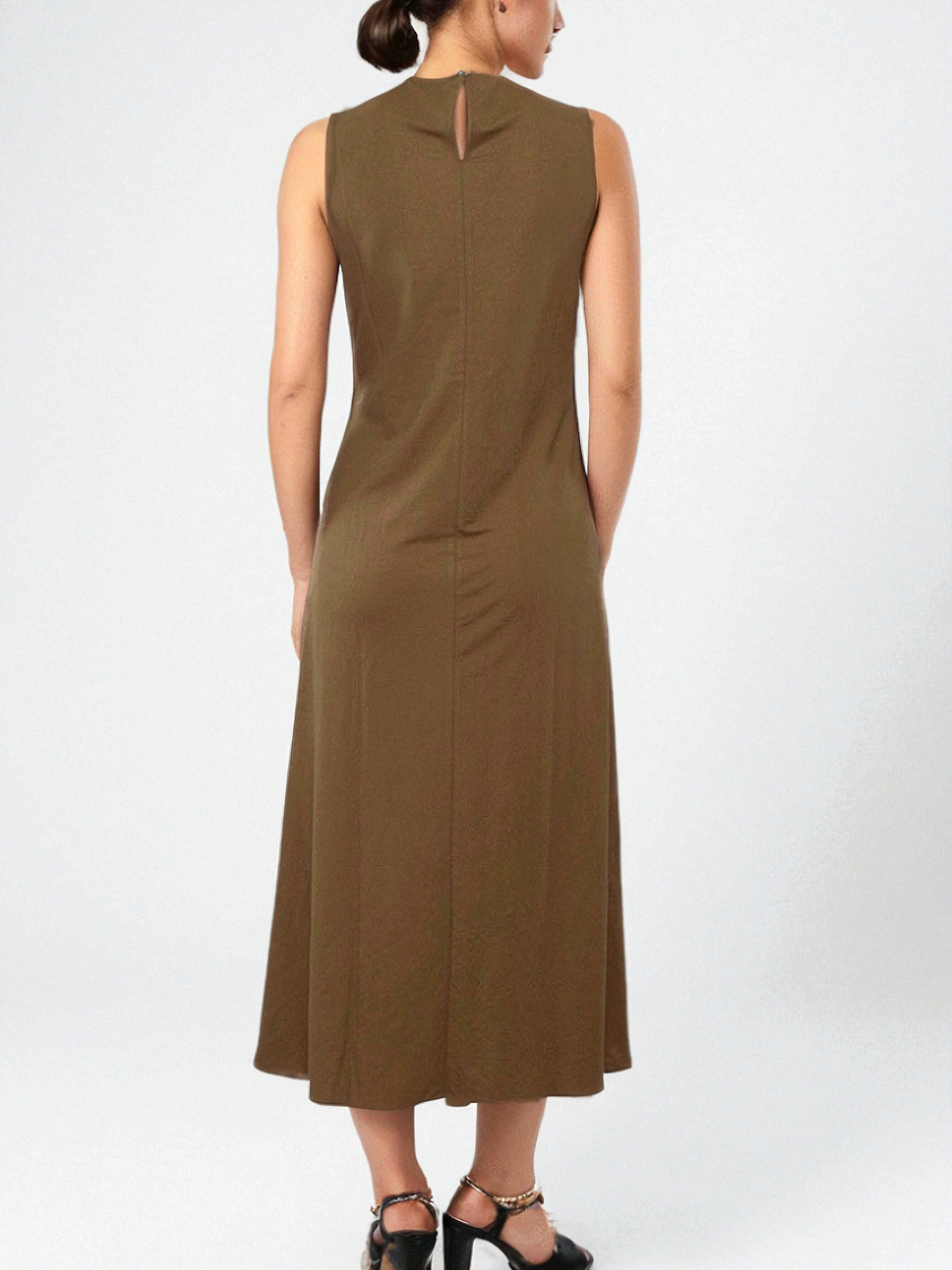Vestido Midi com Decote em V