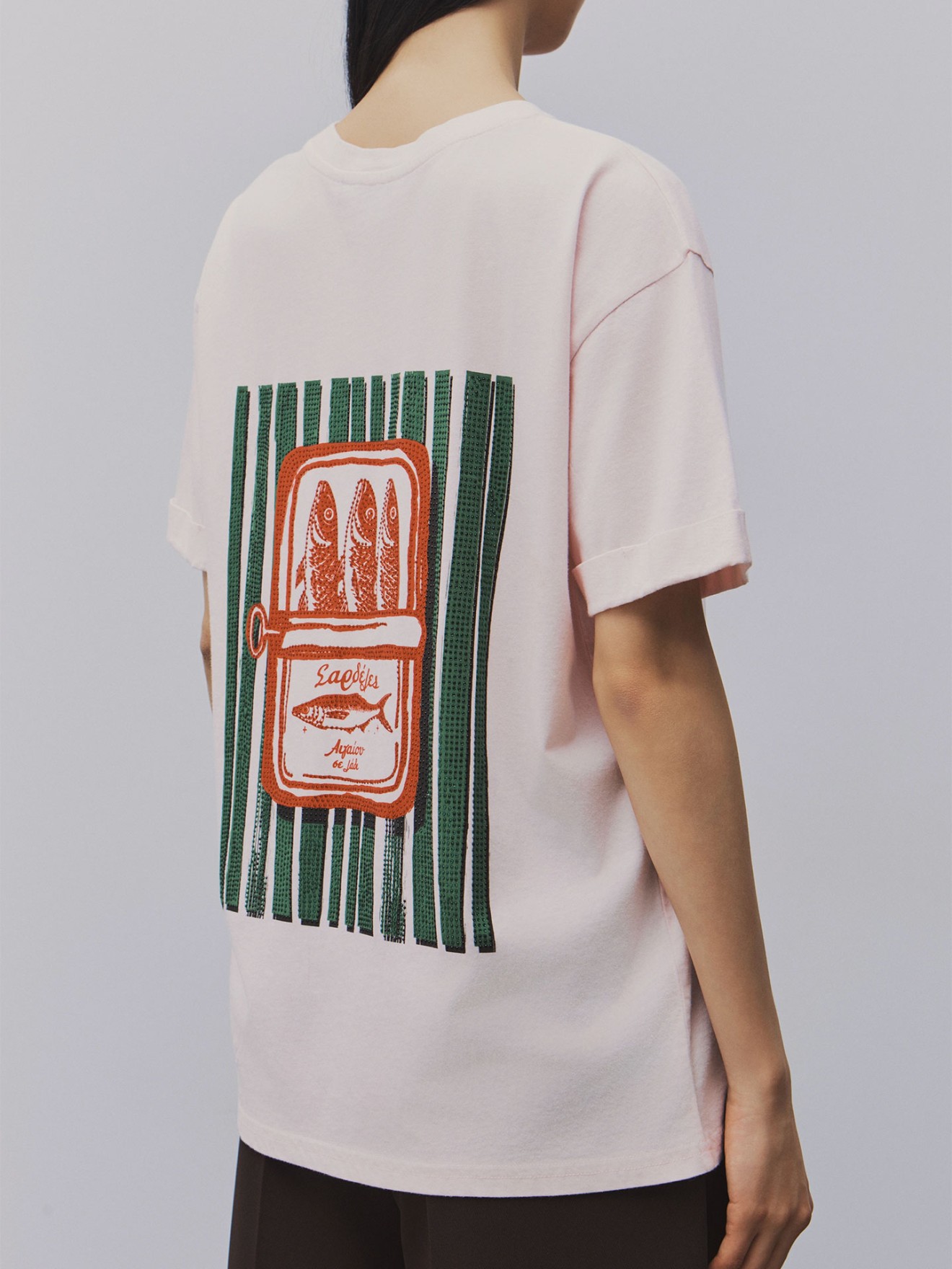 T-shirt Oversized com Estampado e Brilhantes