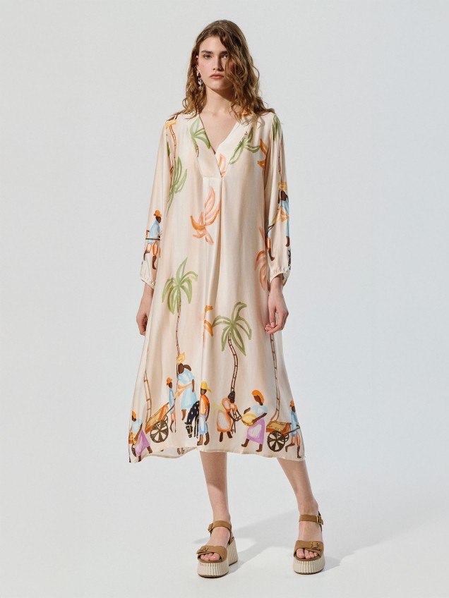 Vestido Midi Estampado