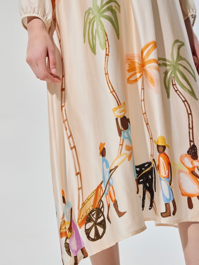 Vestido Midi Estampado