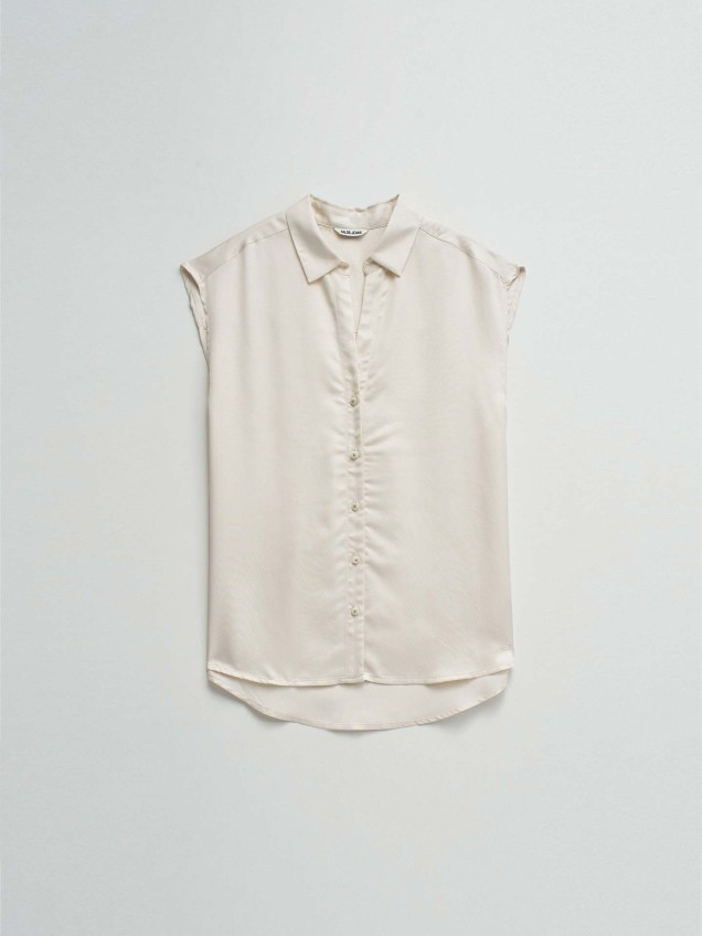Camisa em Lightdenim sem Mangas