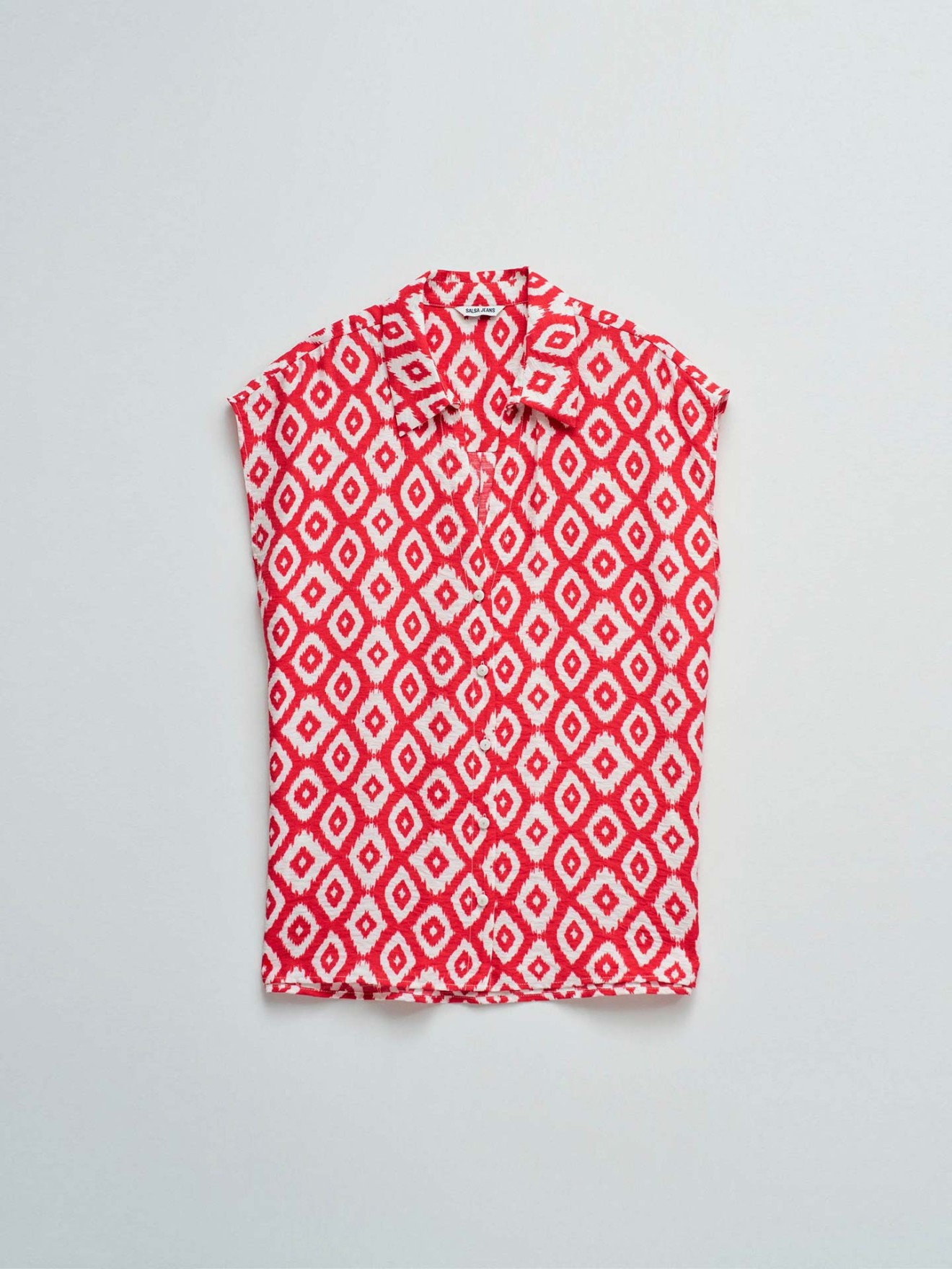 Camisa em Lightdenim sem Mangas