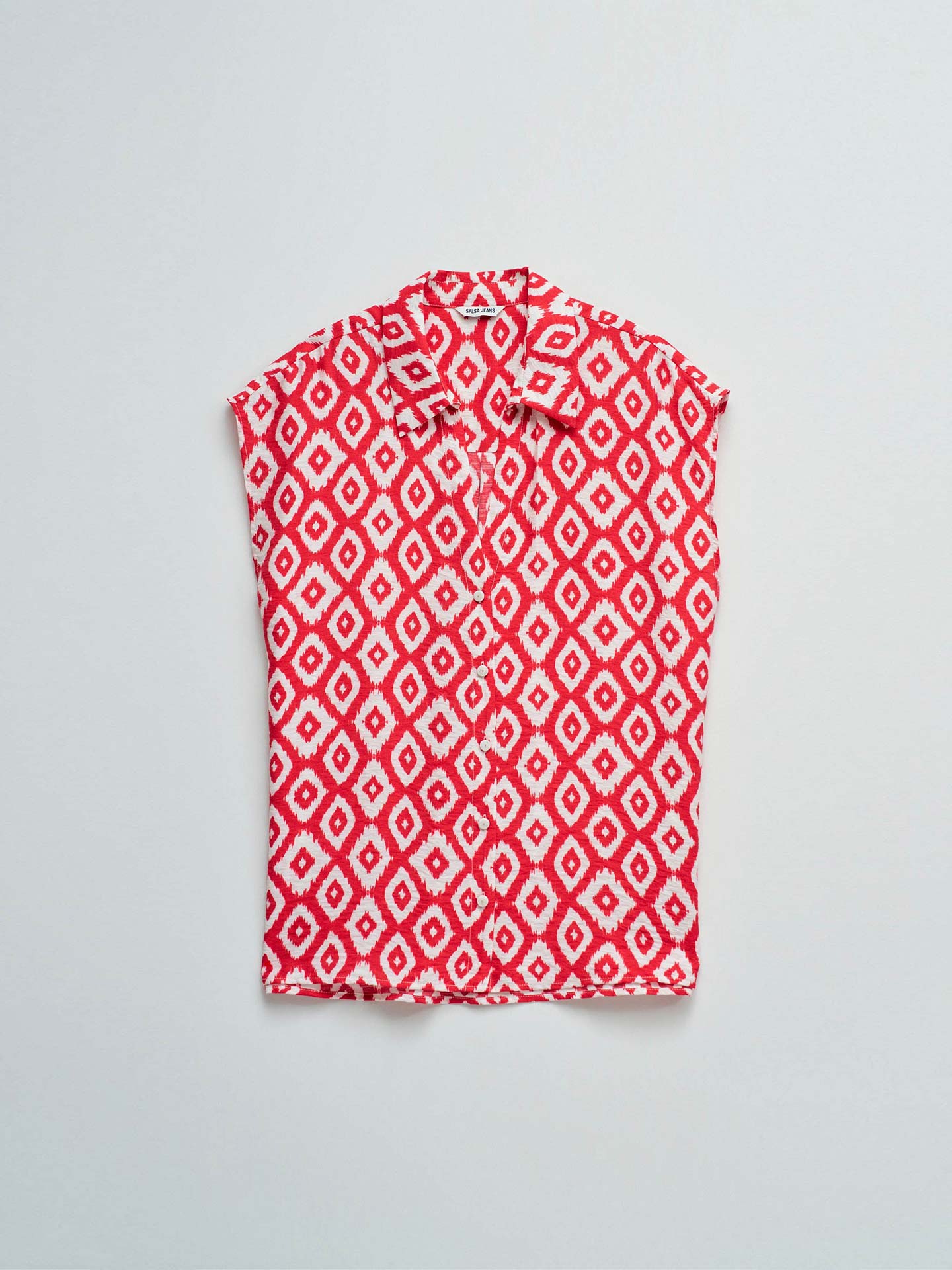 Camisa em Lightdenim sem Mangas
