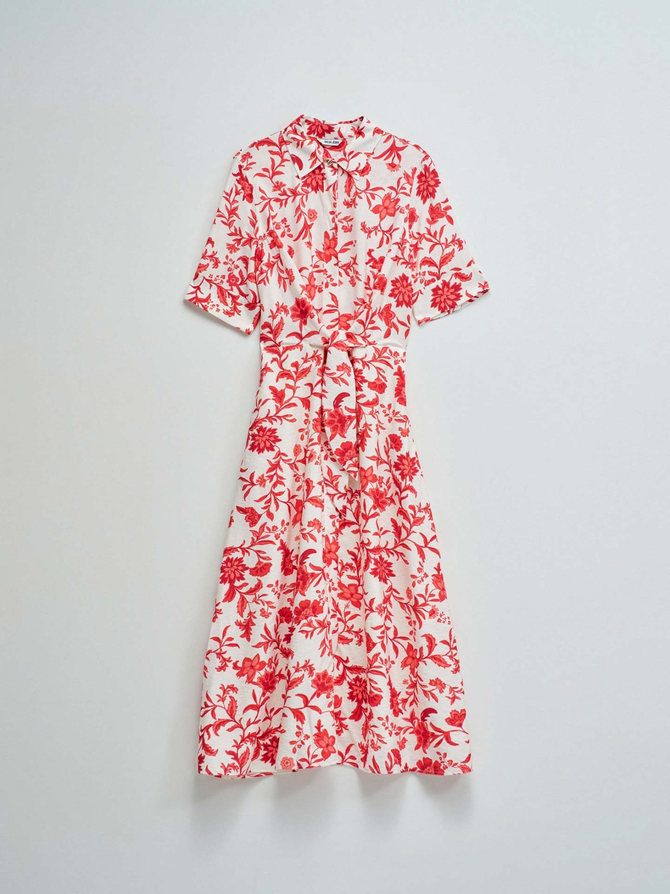 Vestido Camiseiro Midi com Padr�o Floral