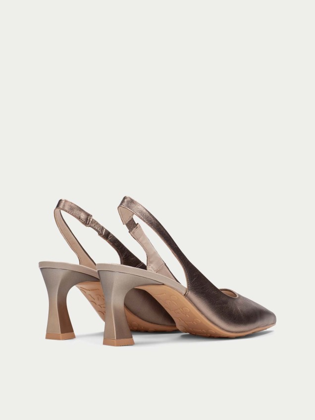 Sapato Slingback em Pele