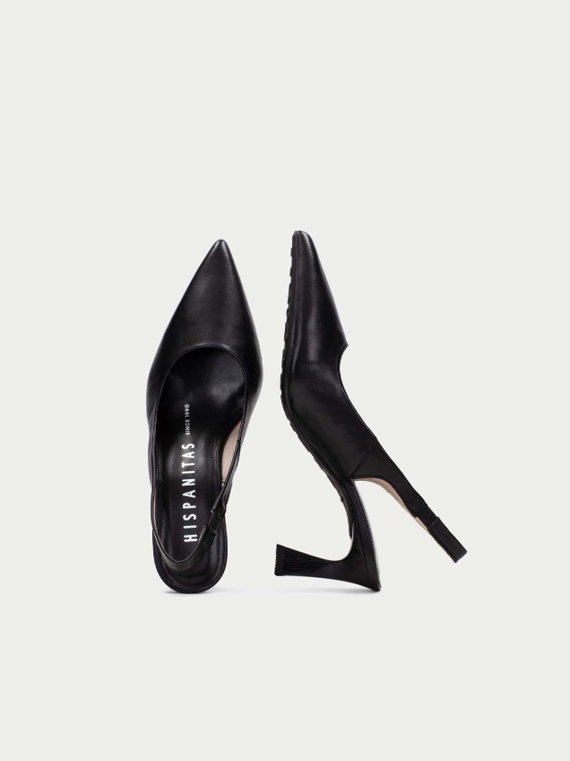 Sapato Slingback em Pele