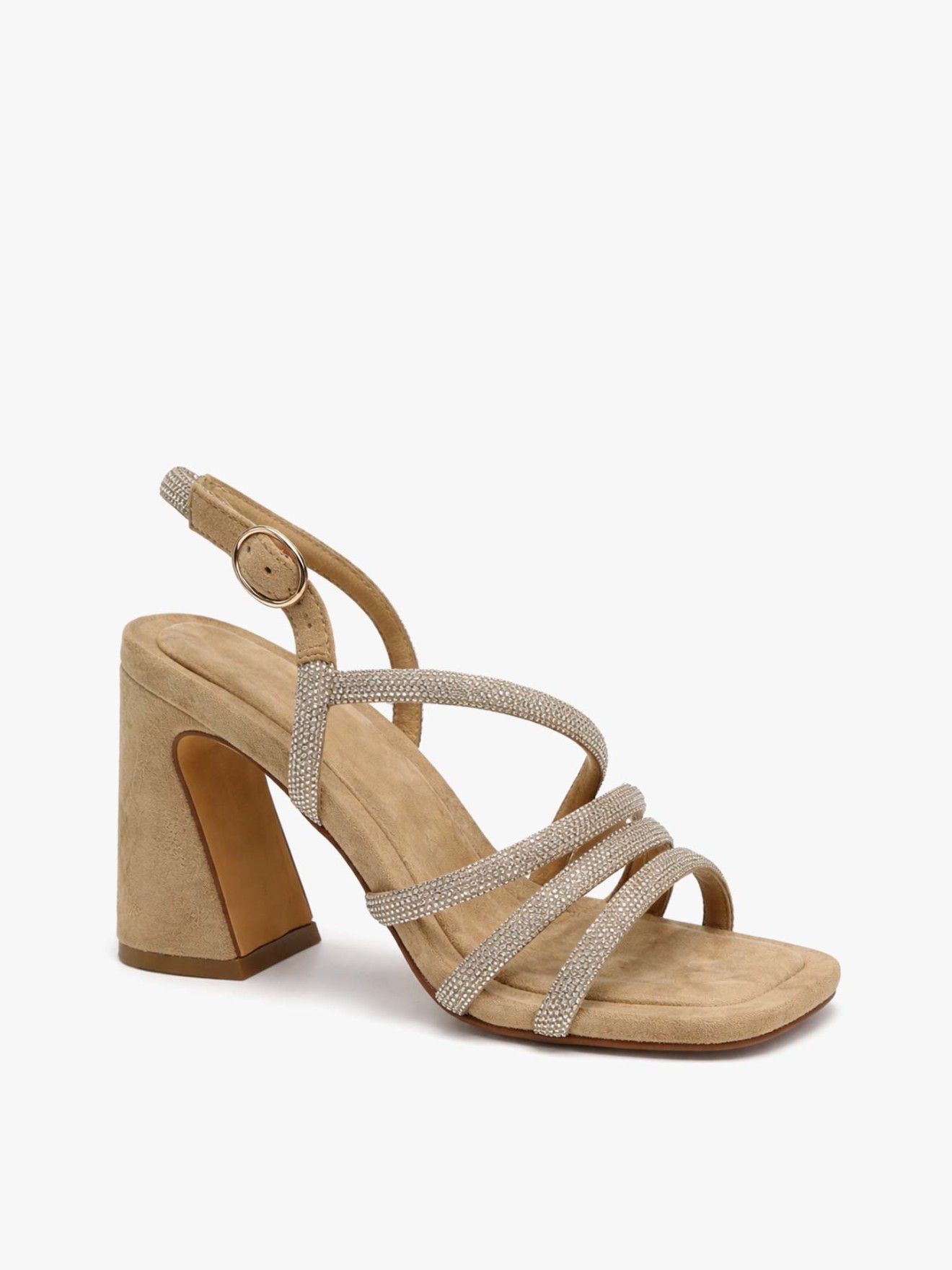Sand�lias de Salto Bloco com Tiras