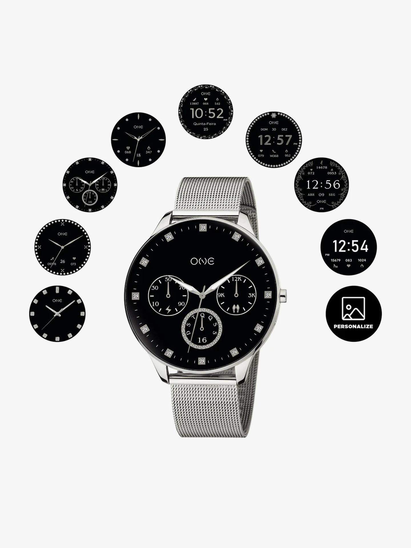 Smartwatch Slim Silver Mesh