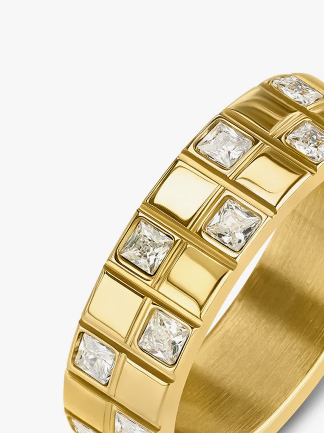 Anel Chess Crystal Gold