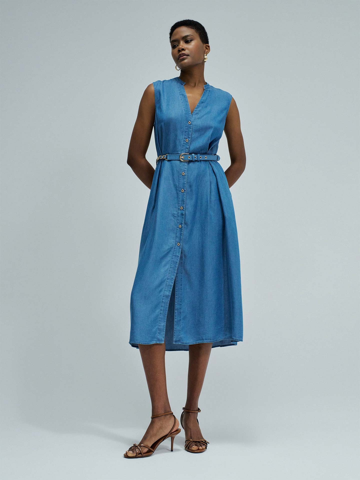 Vestido Midi em Lightdenim