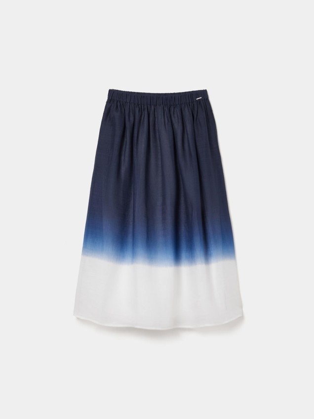 Saia Midi com Efeito Tie-dye