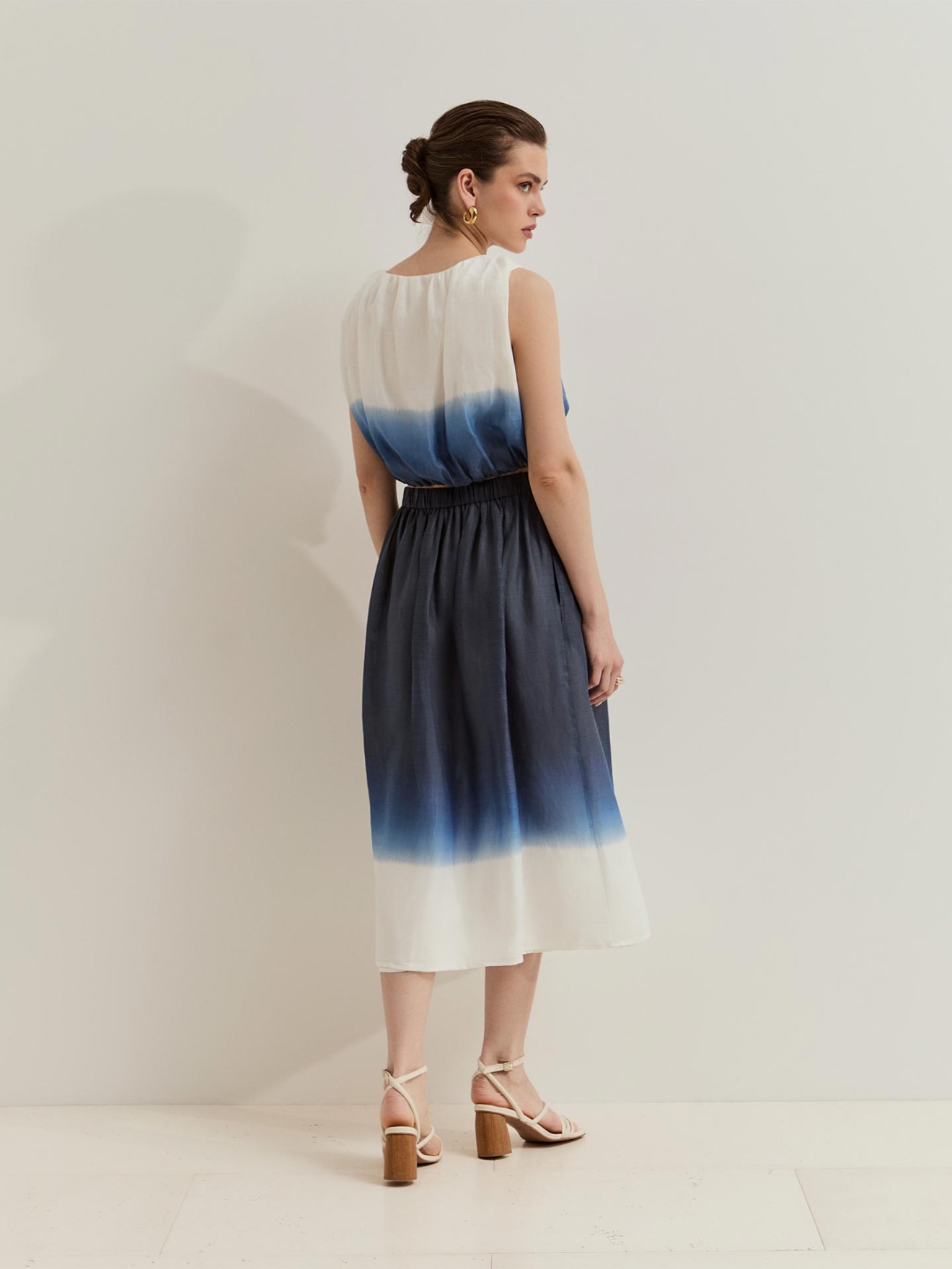 Saia Midi com Efeito Tie-dye