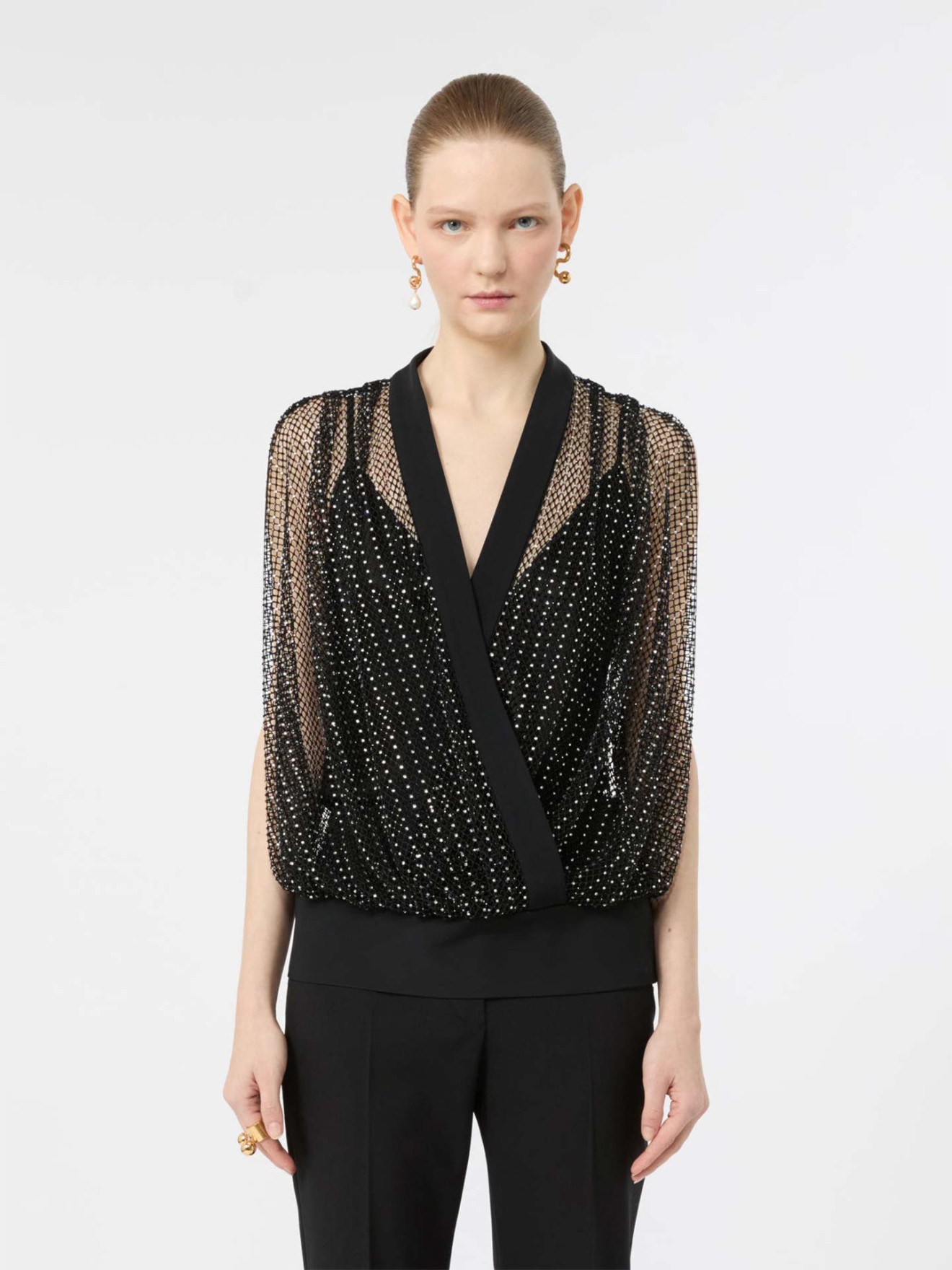 Blusa de Rede com Brilhantes SPXTARO
