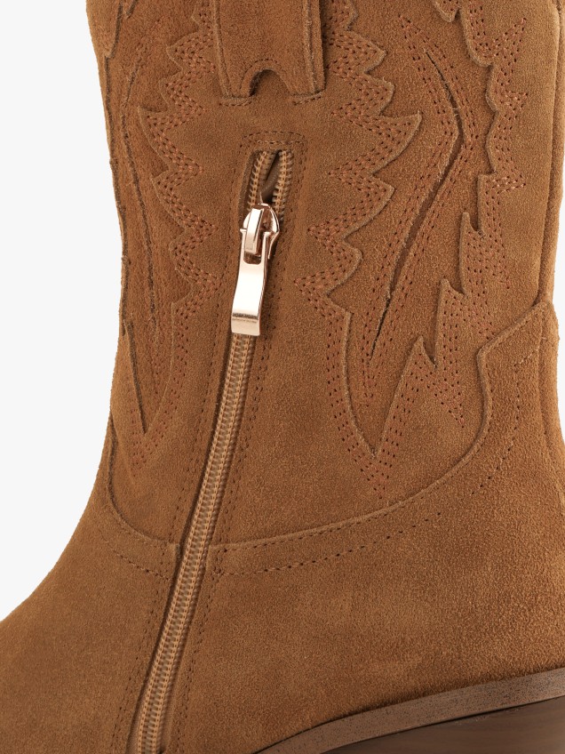 Botins Estilo Cowboy de Pele