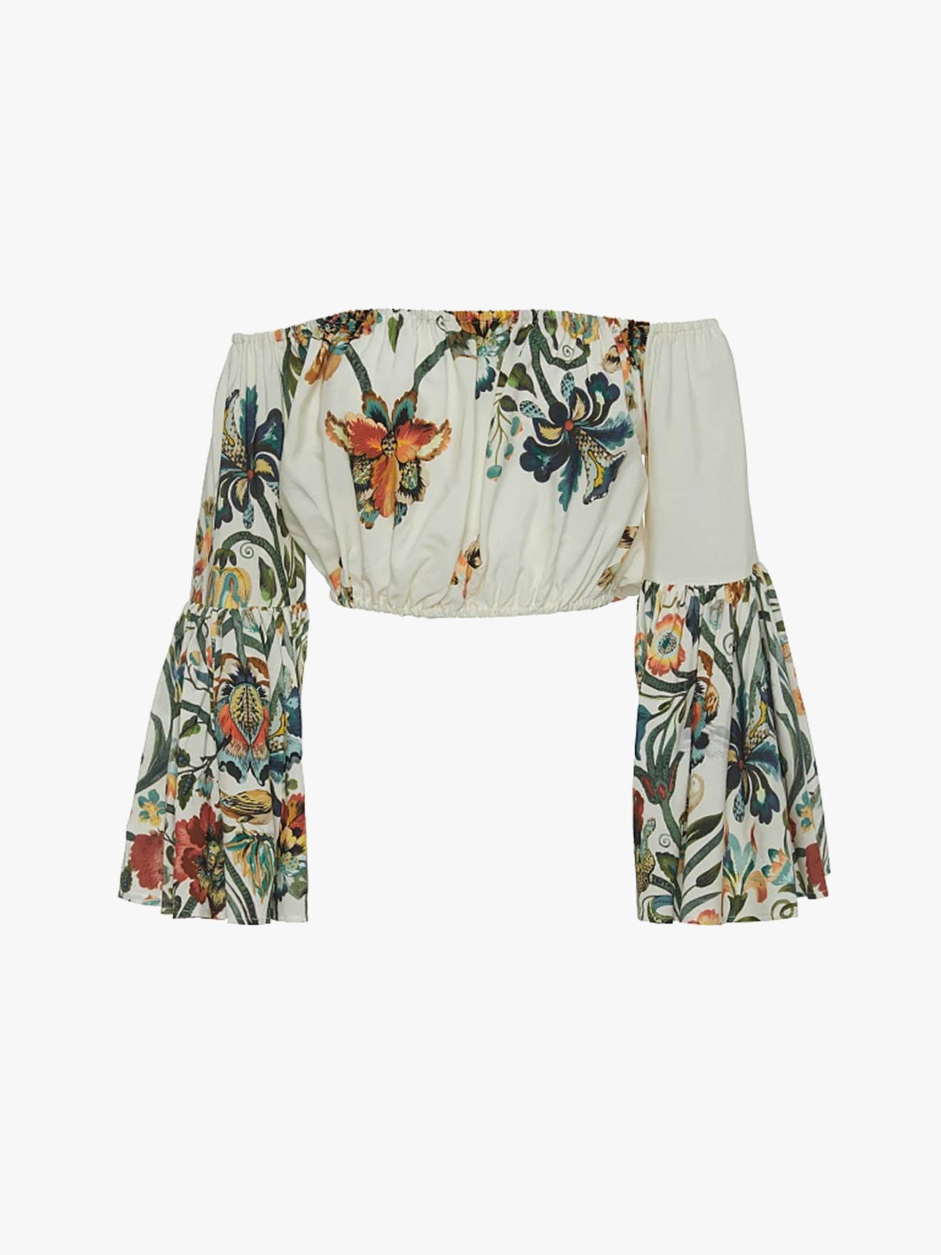 Top Cropped Estampado Floral