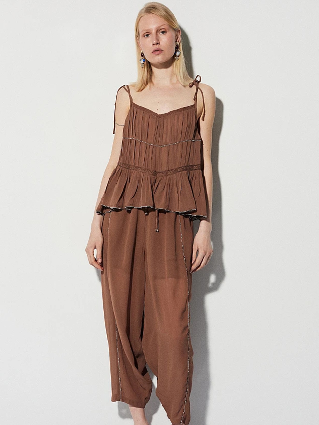 Top Plissado com Detalhes em Renda