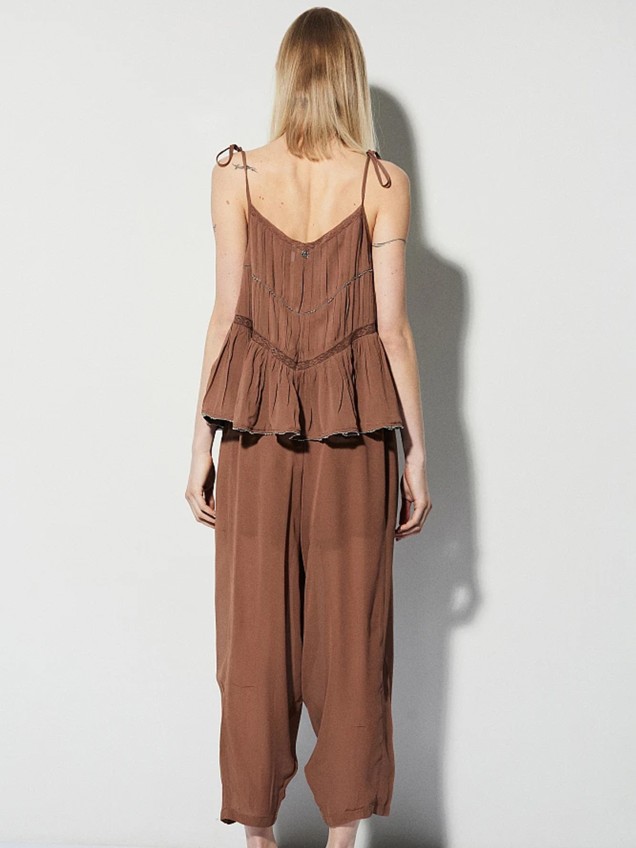 Top Plissado com Detalhes em Renda