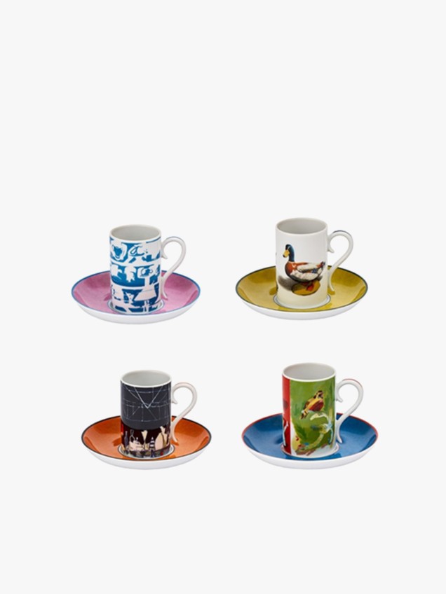 Conjunto de 4 Chávenas de Café com Pires Cadernos de Viagem