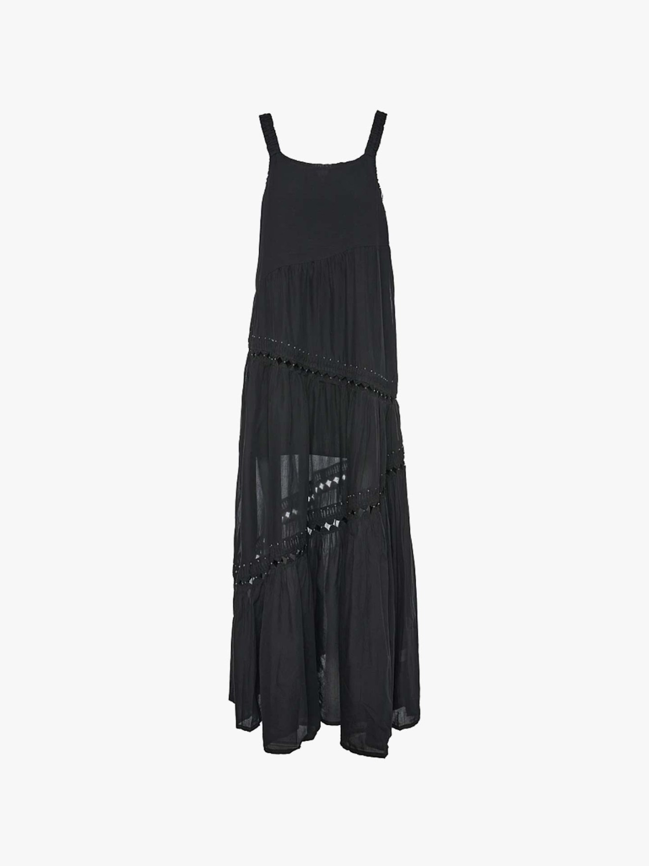 Vestido Comprido com Detalhes Perfurados
