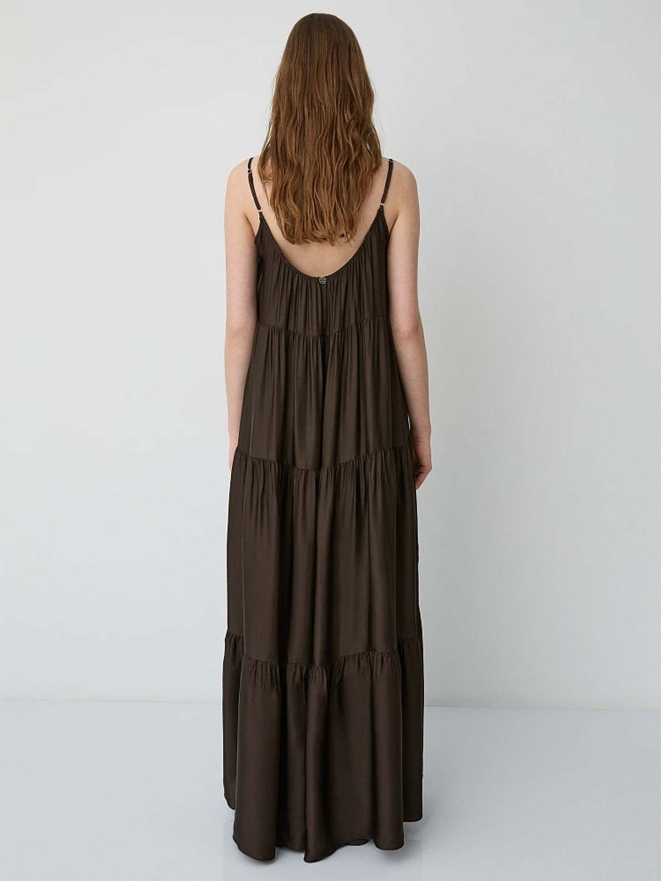 Vestido Comprido com Folhos