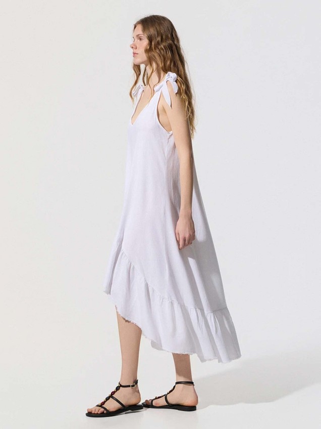 Vestido Assimétrico com Laço